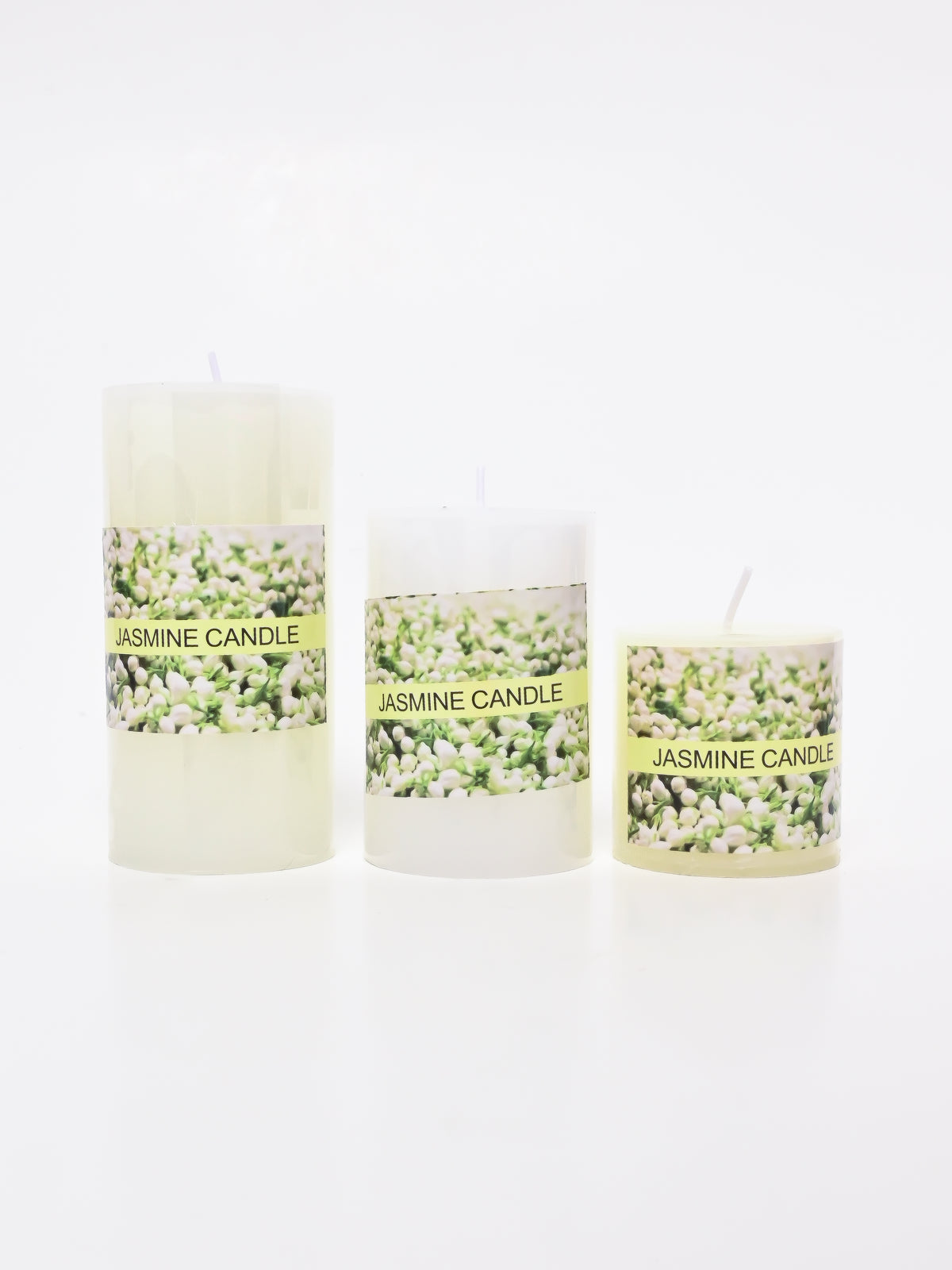 Jasmine Pillar Candles, Set of 3